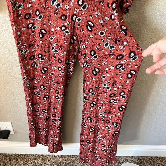 Free People Some Like It Floral Print Womens Plunging V Neck Jumpsuit Romper 4 - Picture 5 of 15